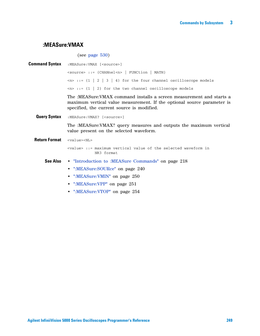 Agilent Technologies 5000 Series manual MEASureVMAX 