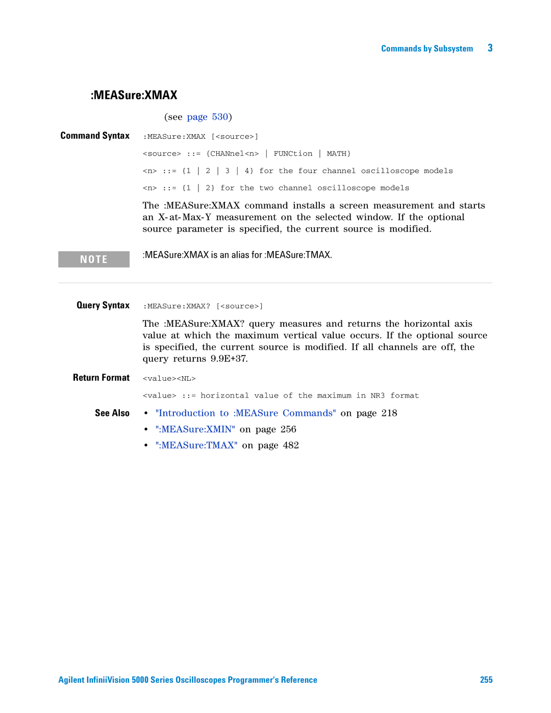 Agilent Technologies 5000 Series manual MEASureXMAX 