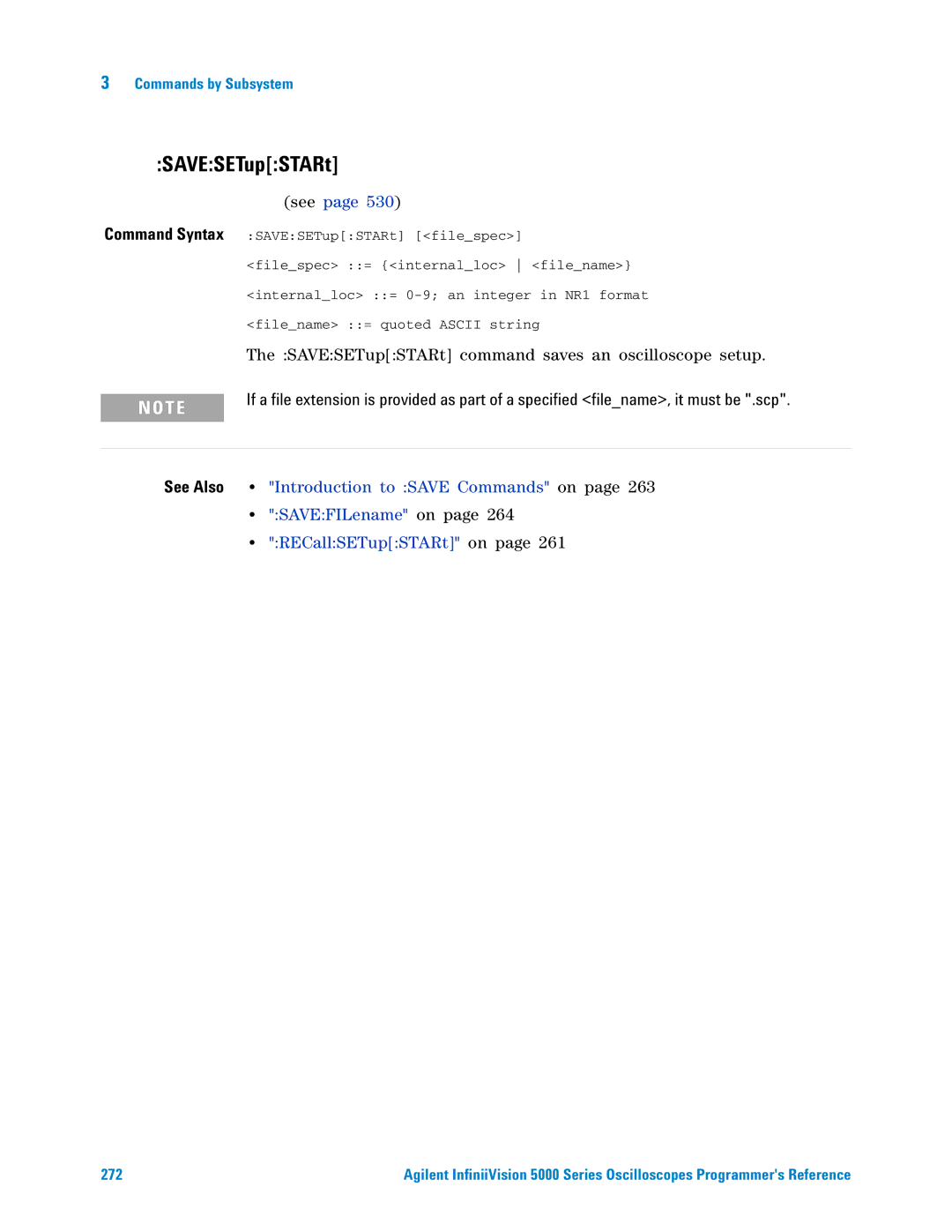 Agilent Technologies 5000 Series manual SAVESETupSTARt 