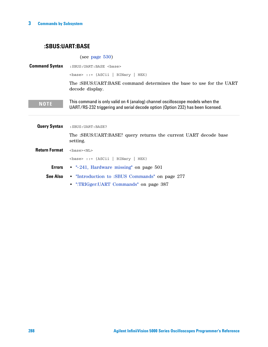 Agilent Technologies 5000 Series manual Sbusuartbase 