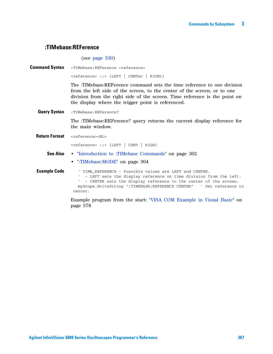 Agilent Technologies 5000 Series manual TIMebaseREFerence 