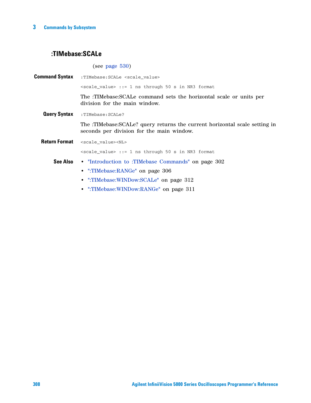 Agilent Technologies 5000 Series manual TIMebaseSCALe 