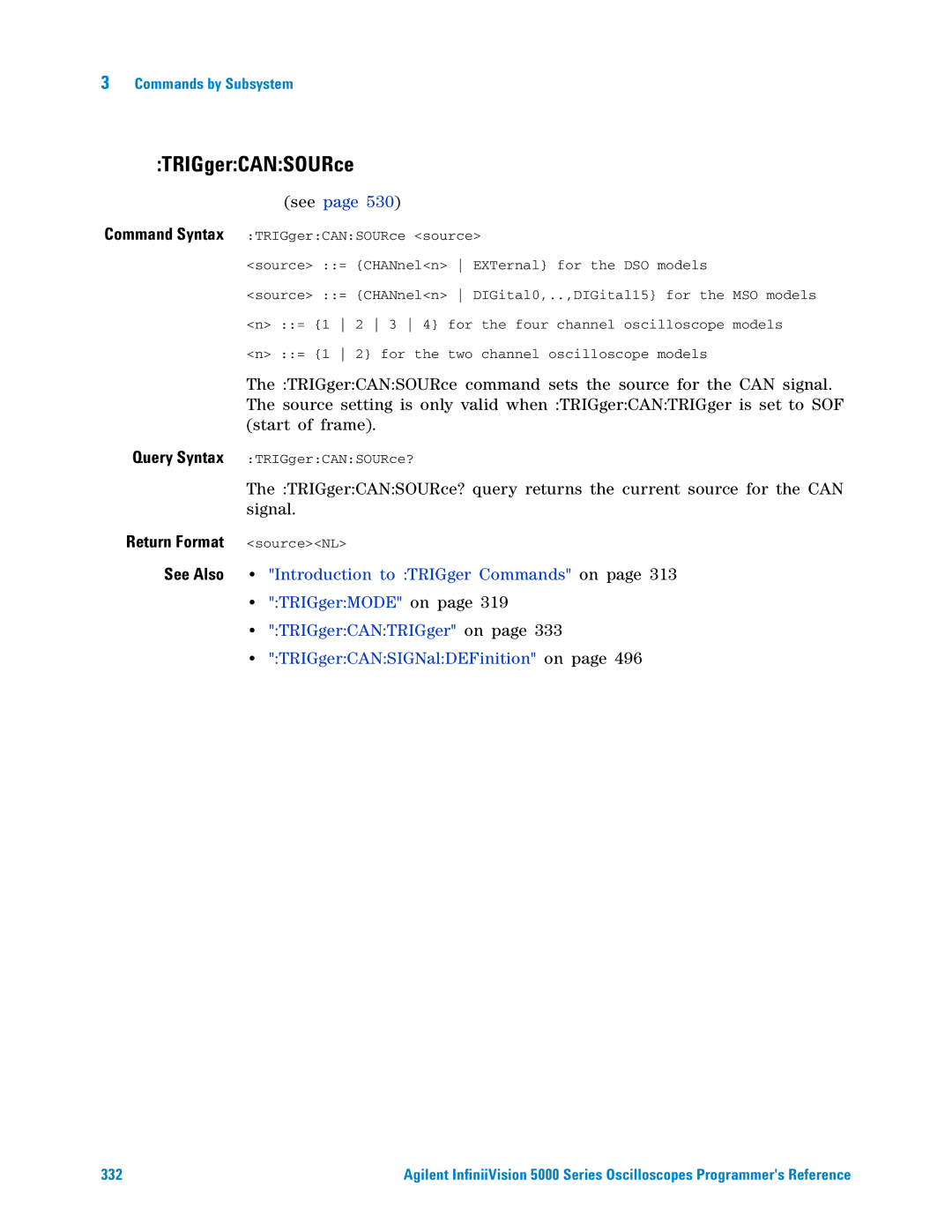 Agilent Technologies 5000 Series manual TRIGgerCANSOURce 