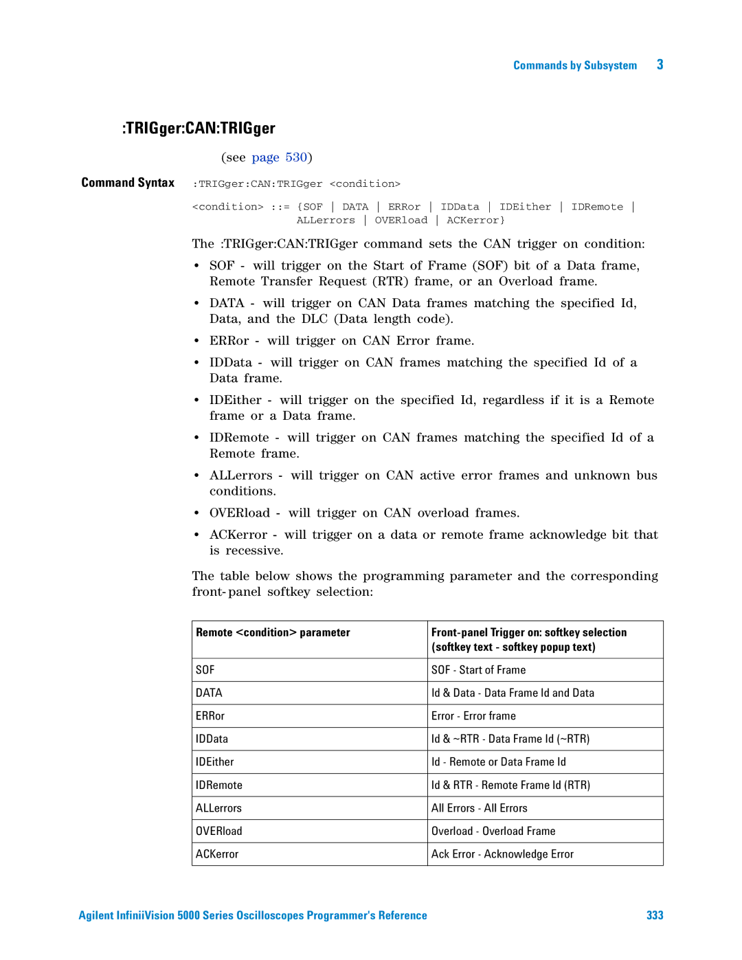 Agilent Technologies 5000 Series manual TRIGgerCANTRIGger, Data 