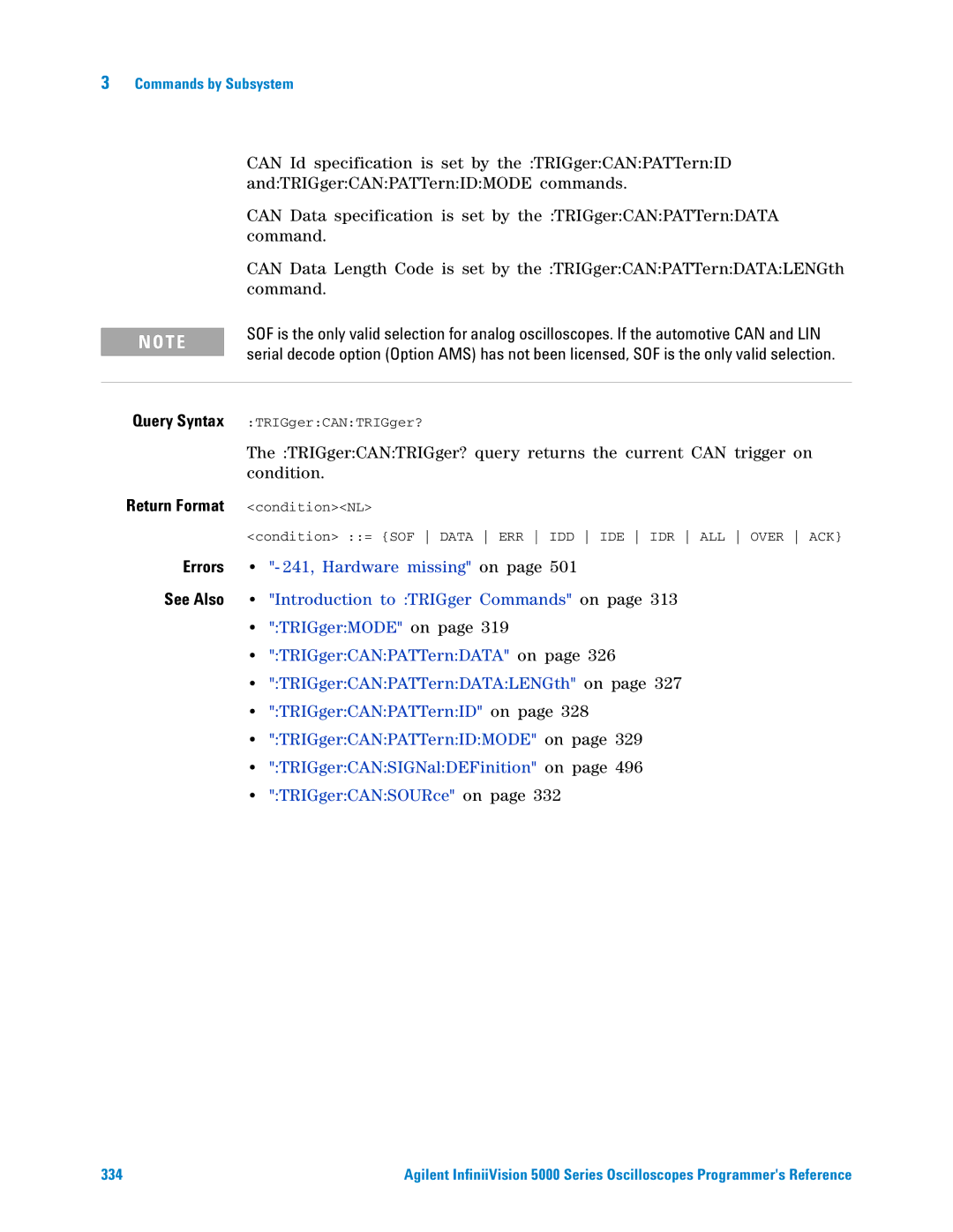 Agilent Technologies 5000 Series manual Query Syntax TRIGgerCANTRIGger? 