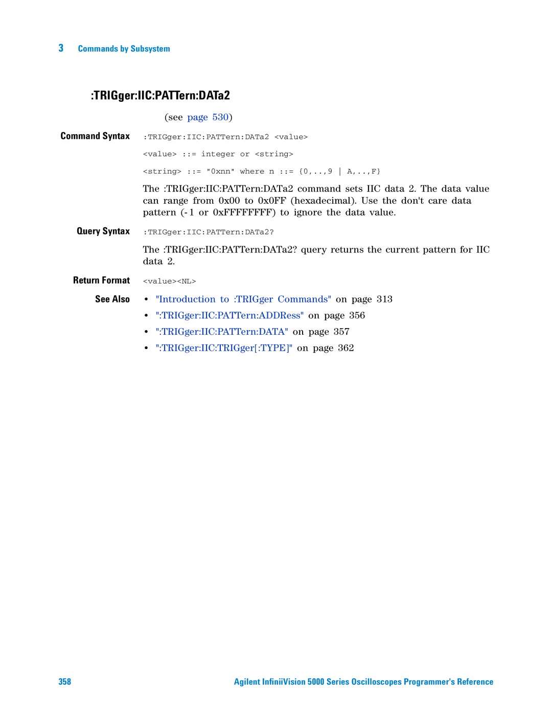 Agilent Technologies 5000 Series manual TRIGgerIICPATTernDATa2 