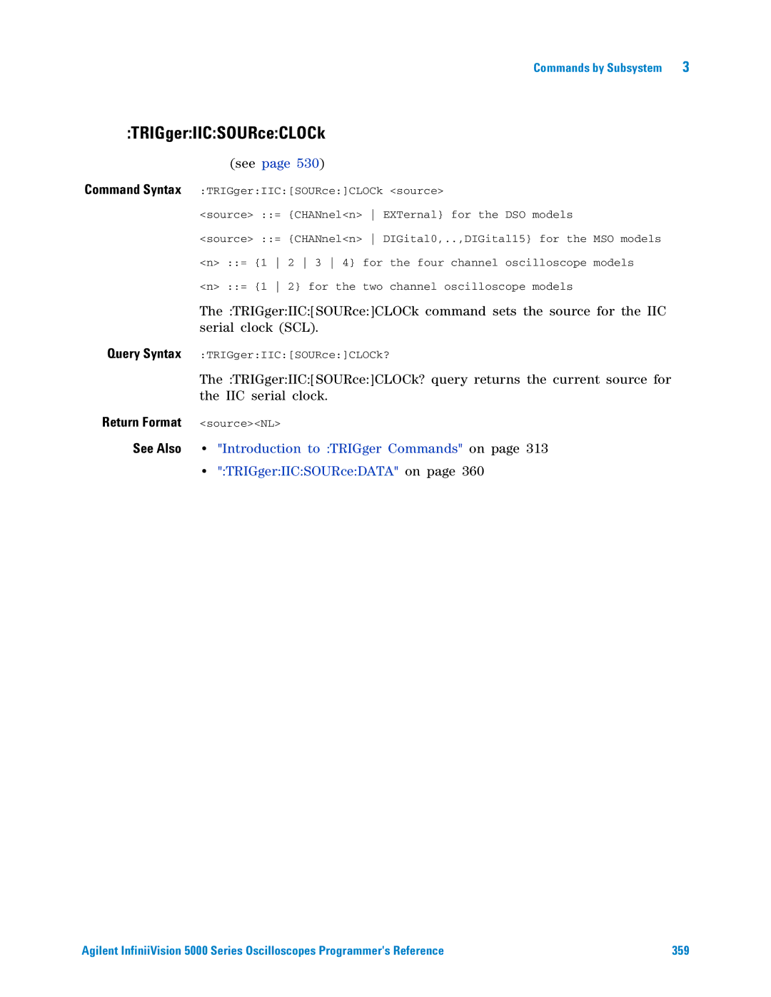 Agilent Technologies 5000 Series manual TRIGgerIICSOURceCLOCk, TRIGgerIICSOURceDATA on 