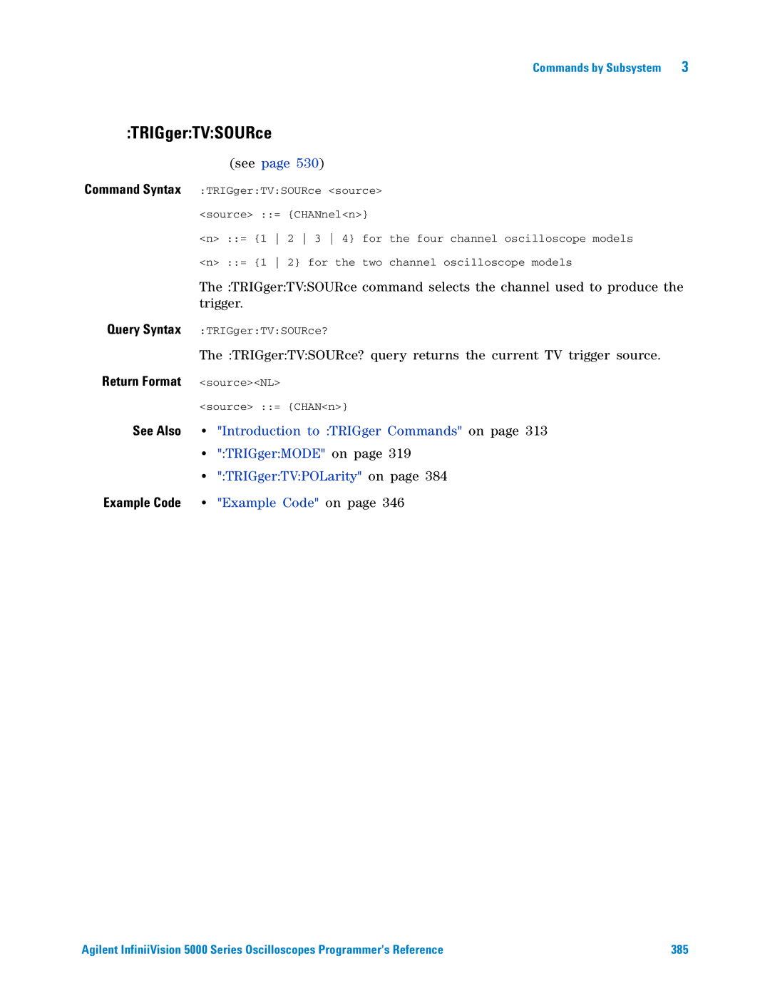 Agilent Technologies 5000 Series manual TRIGgerTVSOURce, Return Format sourceNL 