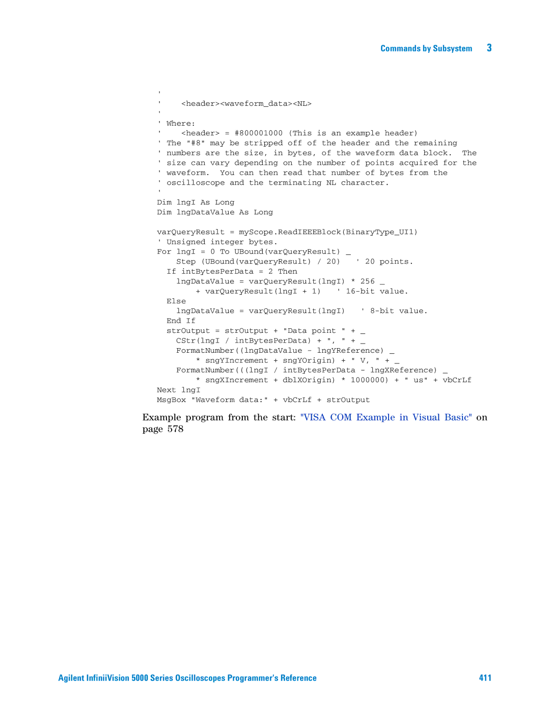 Agilent Technologies 5000 Series manual Commands by Subsystem 