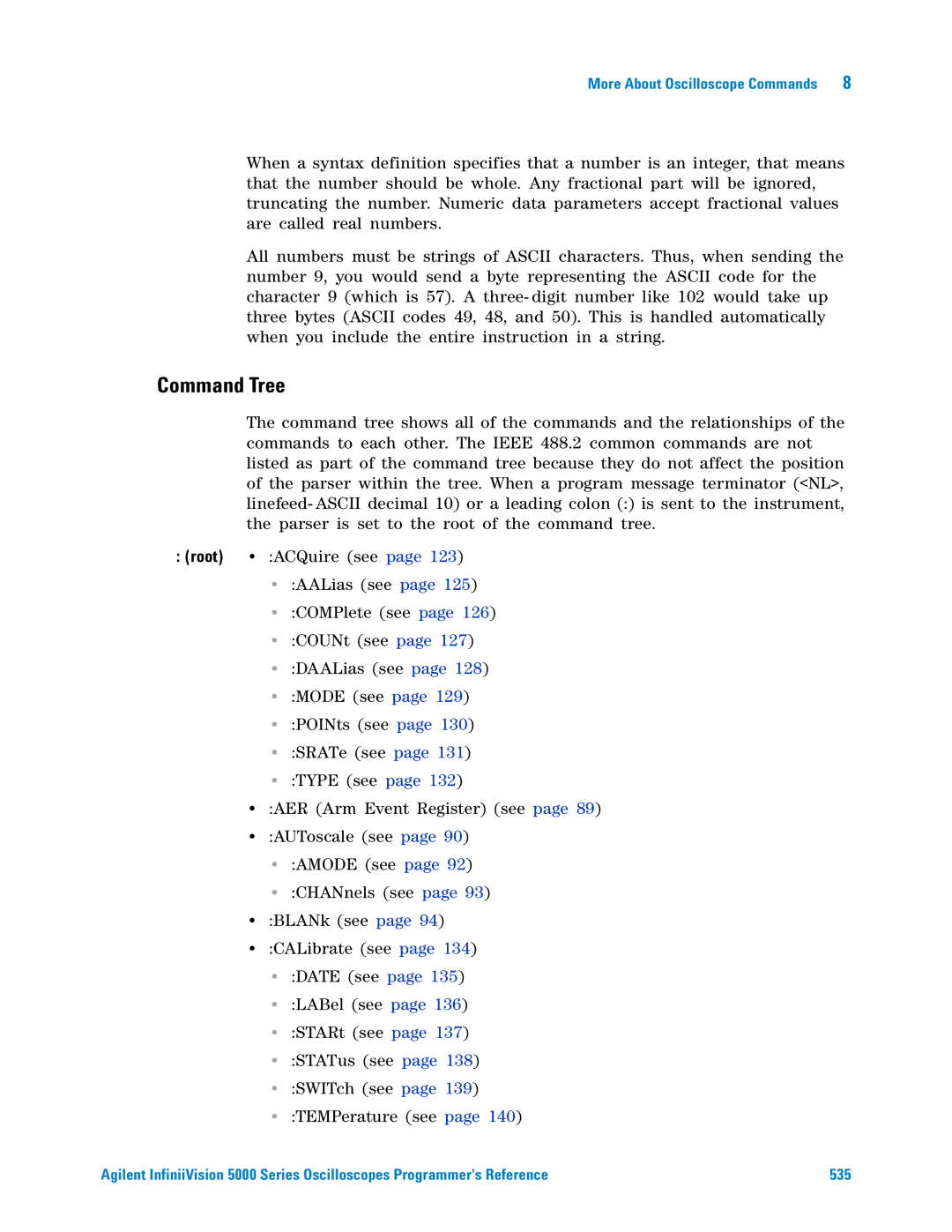 Agilent Technologies 5000 Series manual Command Tree 