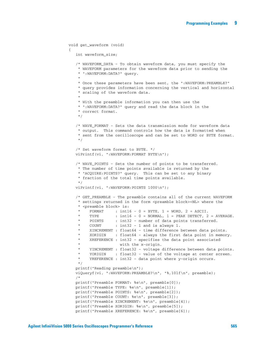 Agilent Technologies 5000 Series manual Format 