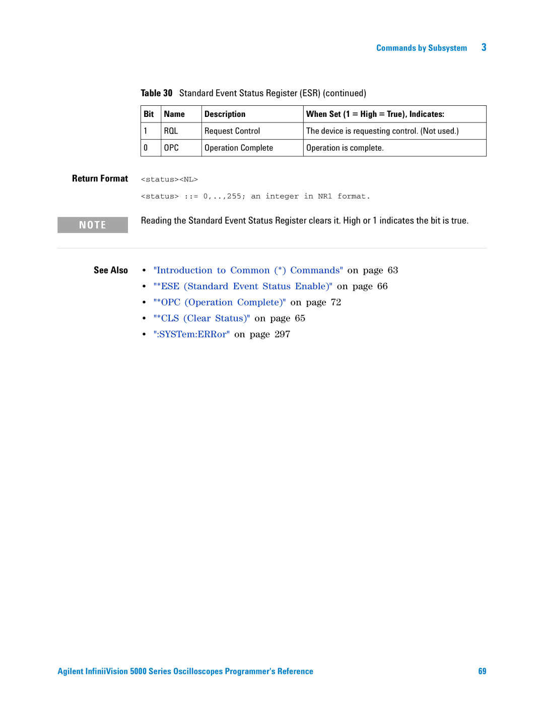 Agilent Technologies 5000 Series manual Return Format statusNL 