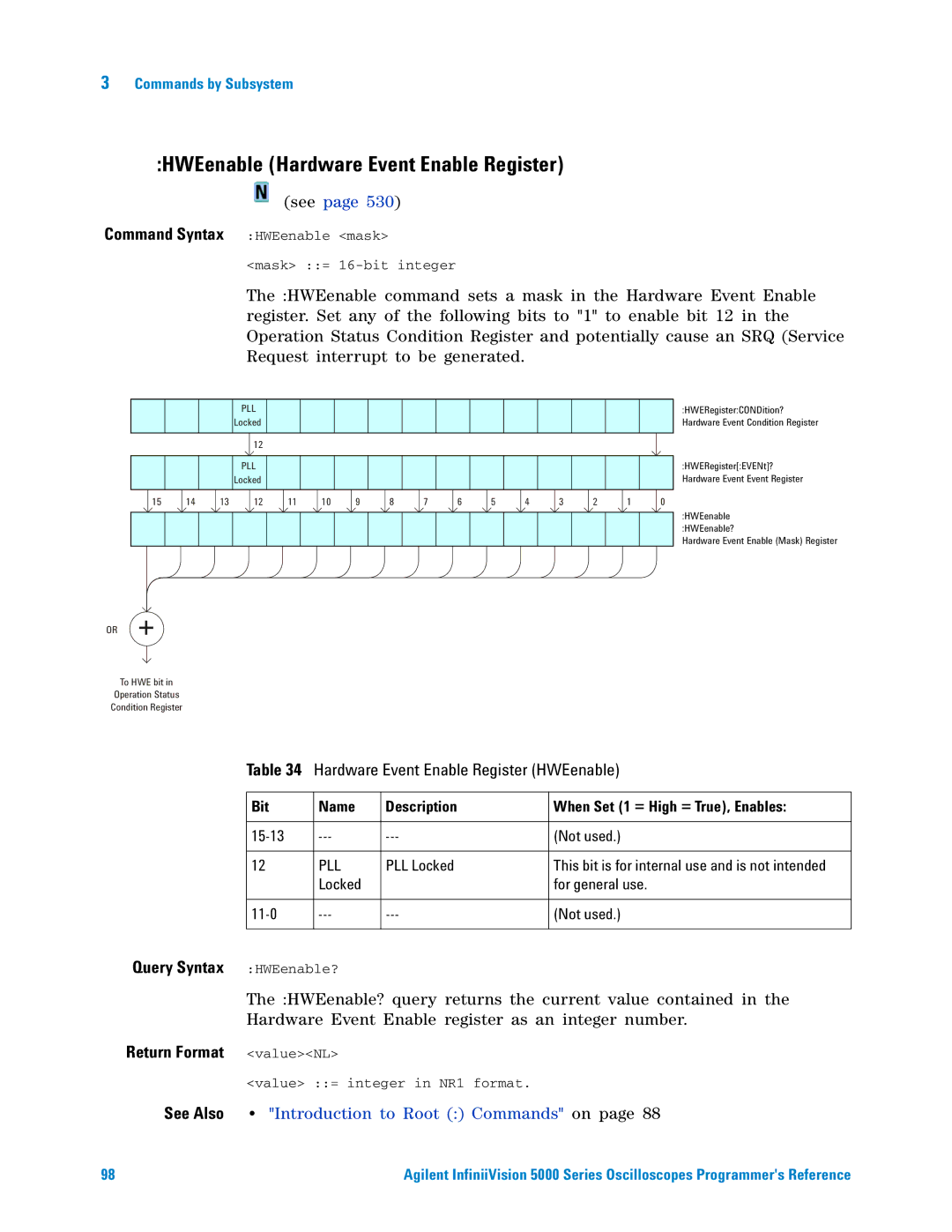 Agilent Technologies 5000 Series manual HWEenable Hardware Event Enable Register, Hardware Event Enable Register HWEenable 