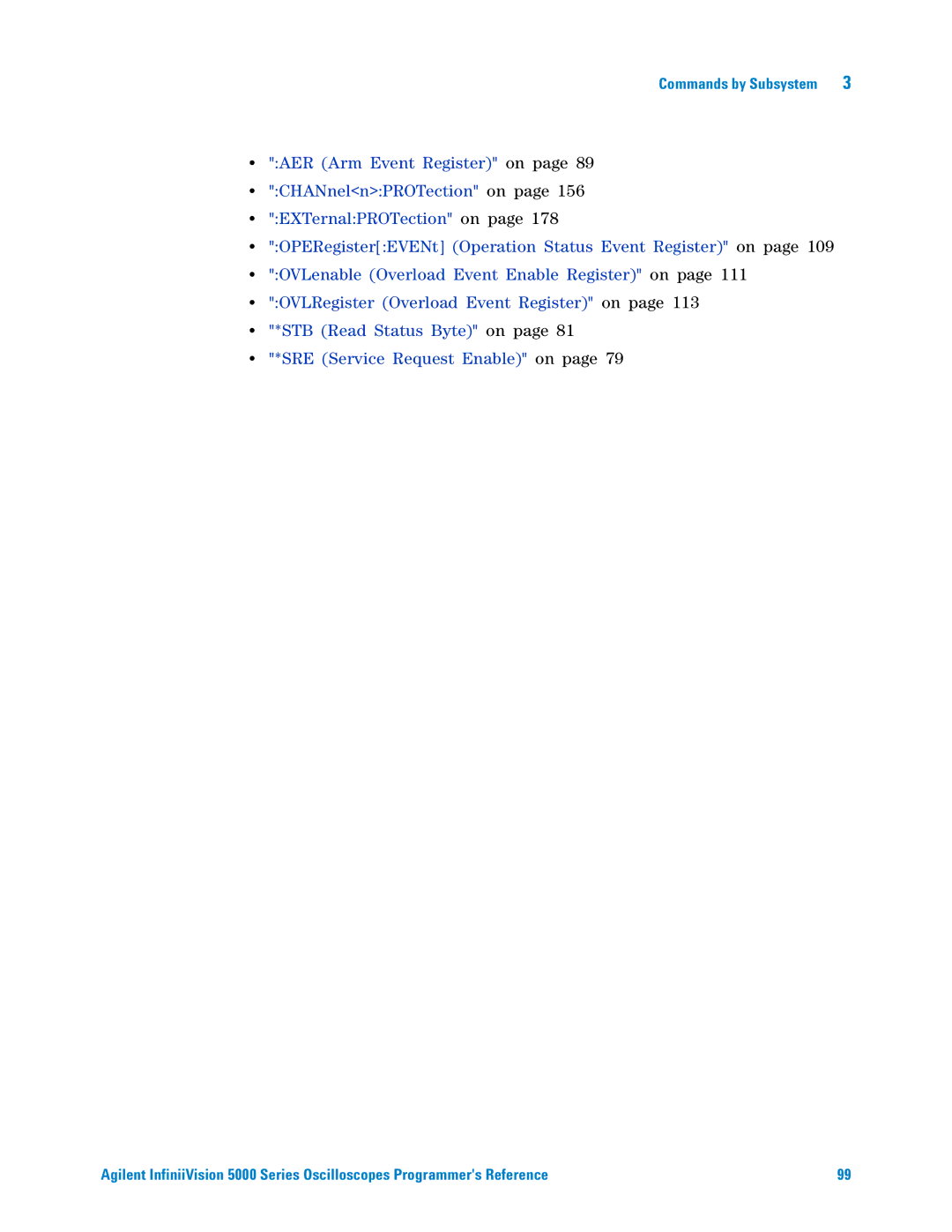 Agilent Technologies 5000 Series manual Commands by Subsystem 