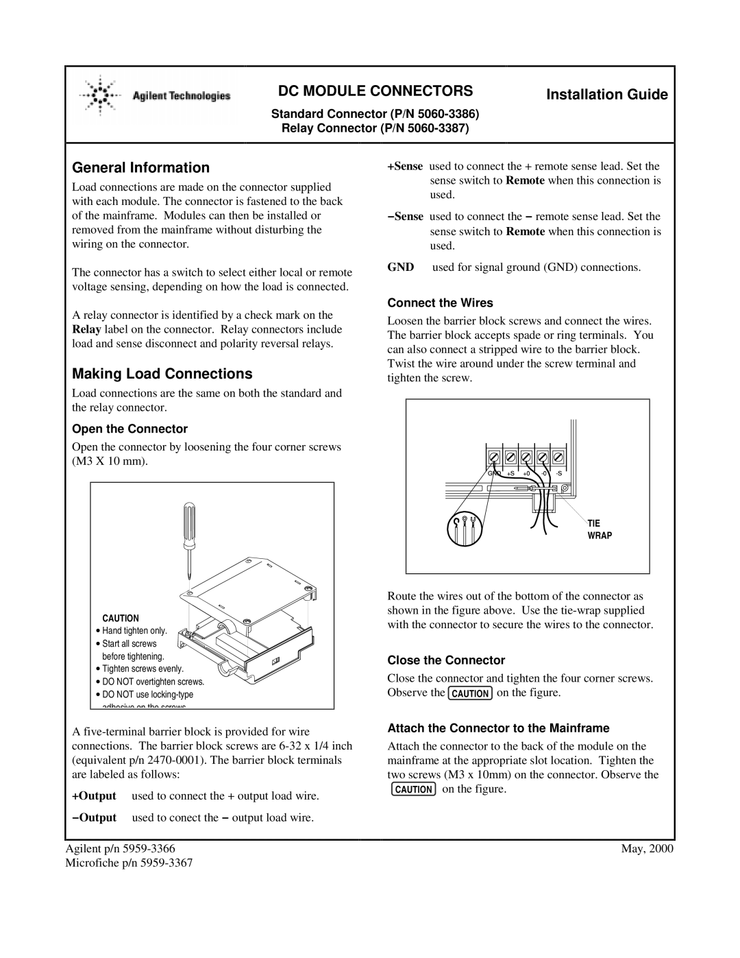 Agilent Technologies 5060-3386, 5060-3387 manual DC Module Connectors, Installation Guide, General Information 