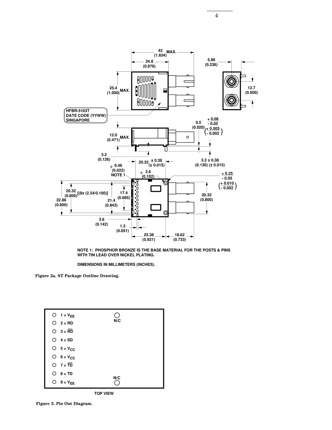 Agilent Technologies 5203 manual ST Package Outline Drawing 