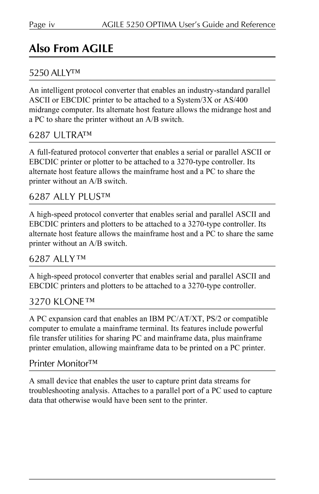 Agilent Technologies 5250 user manual Also From Agile, Ally Plus 