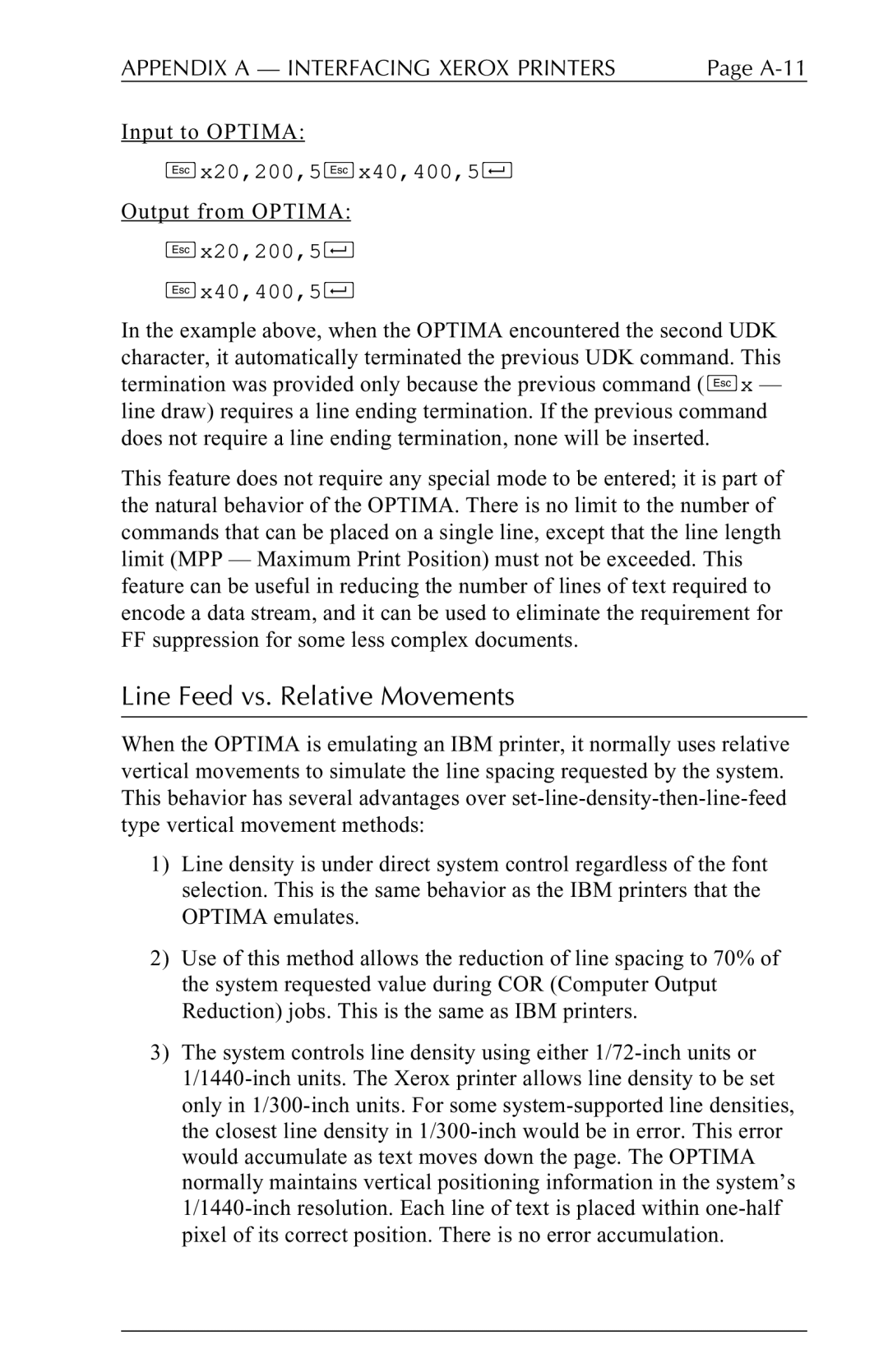 Agilent Technologies 5250 user manual Line Feed vs. Relative Movements 