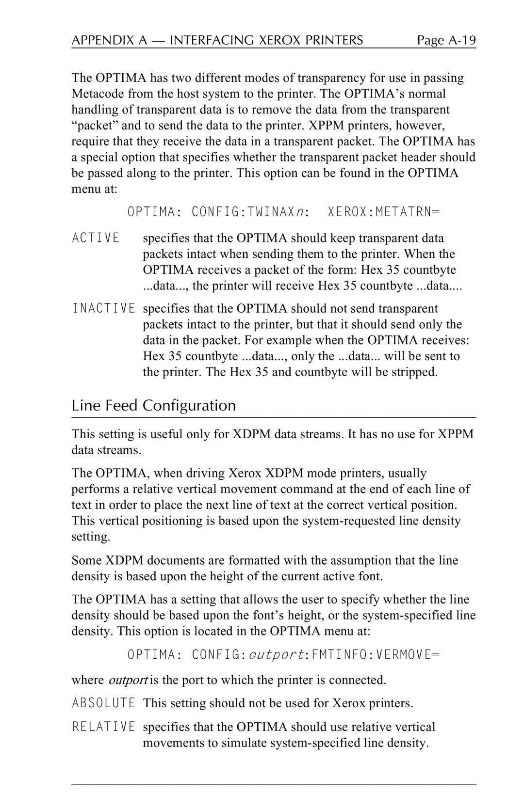 Agilent Technologies 5250 user manual Line Feed Configuration 