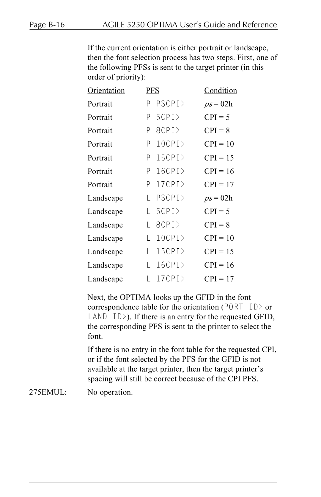 Agilent Technologies 5250 user manual B-16, Pscpi 