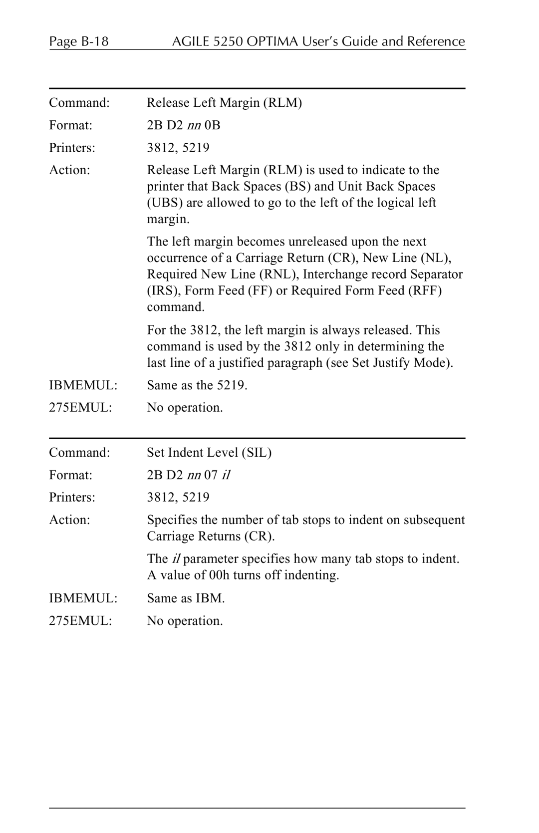 Agilent Technologies 5250 user manual B-18 