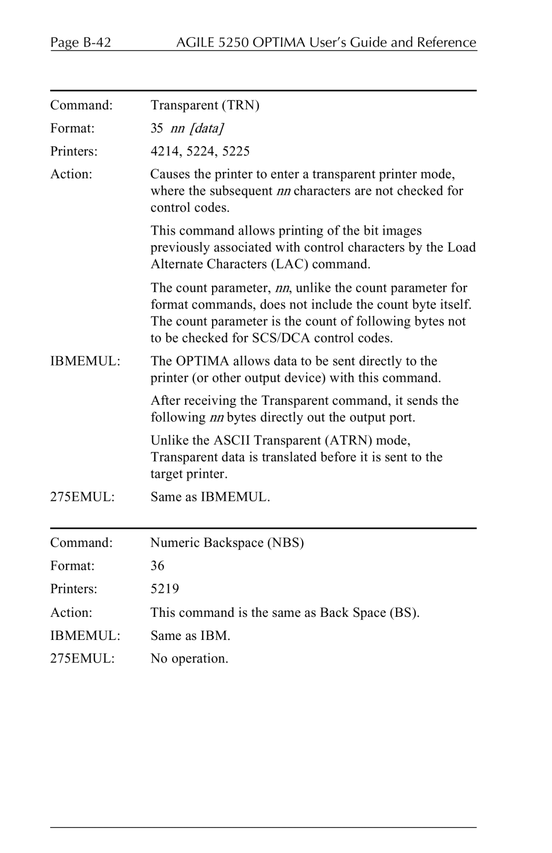 Agilent Technologies 5250 user manual B-42 