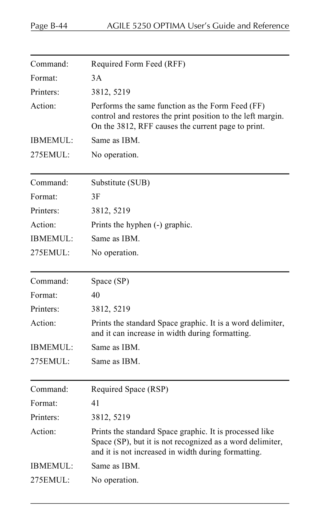 Agilent Technologies 5250 user manual B-44 