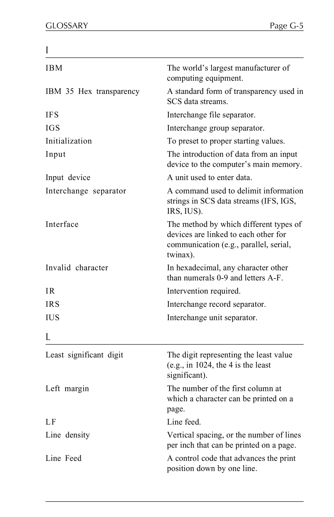 Agilent Technologies 5250 user manual GLOSSARYPage G-5 