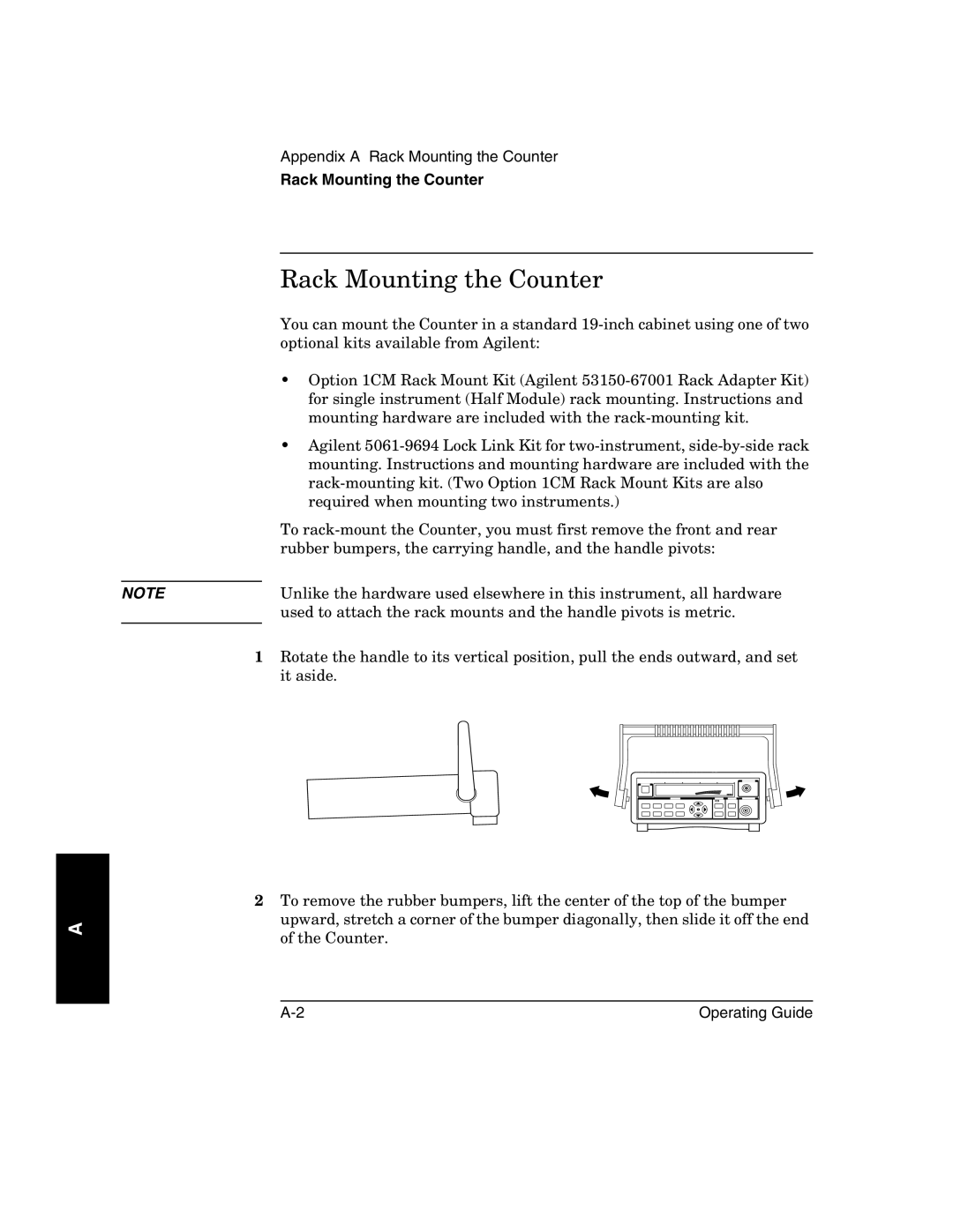 Agilent Technologies 53151A, 53152A, 53150A manual Rack Mounting the Counter 
