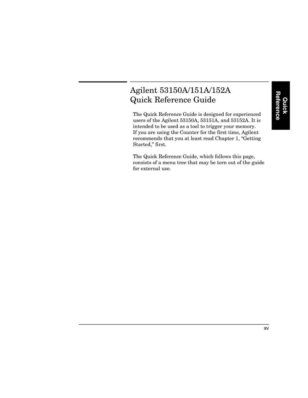 Agilent Technologies 53152A, 53151A manual Agilent 53150A/151A/152A Quick Reference Guide 