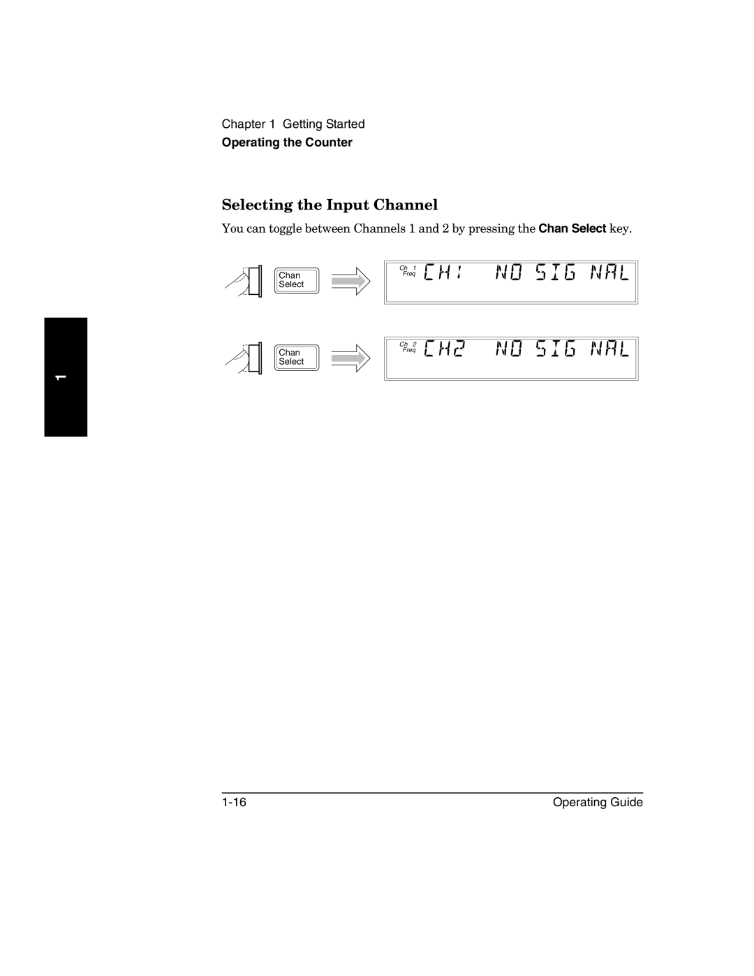 Agilent Technologies 53150A, 53152A, 53151A manual Selecting the Input Channel 