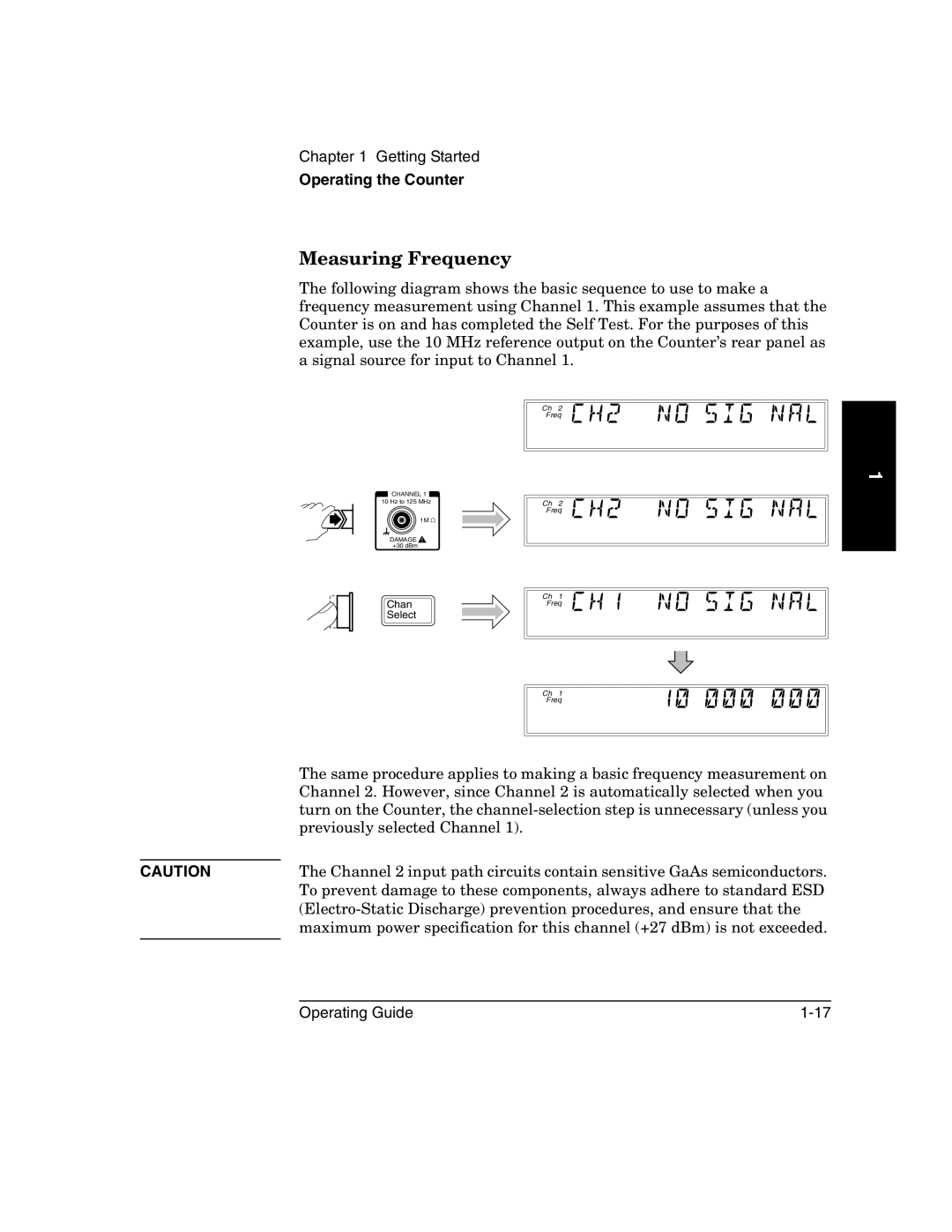 Agilent Technologies 53151A, 53152A, 53150A manual Measuring Frequency 