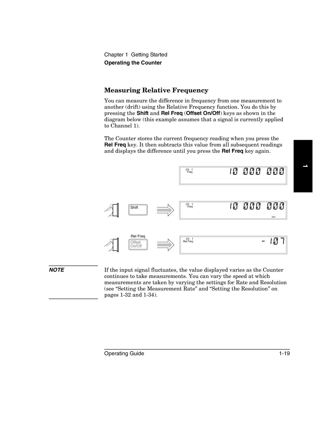 Agilent Technologies 53150A, 53152A, 53151A manual Measuring Relative Frequency 