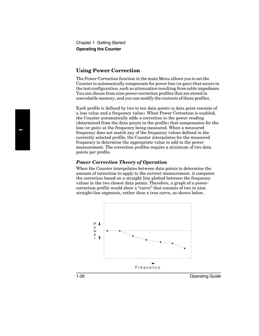 Agilent Technologies 53151A, 53152A, 53150A manual Using Power Correction, Power Correction Theory of Operation 