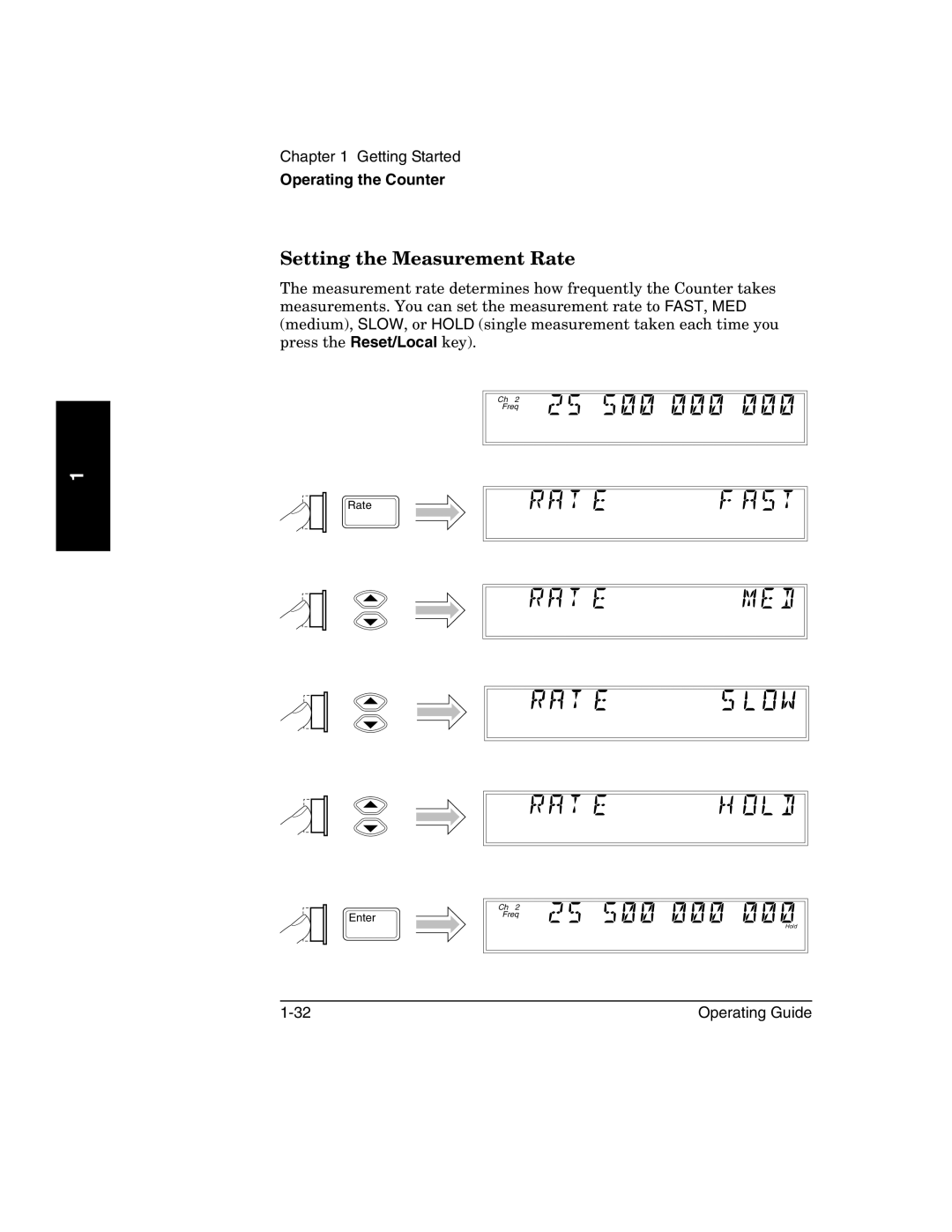 Agilent Technologies 53151A, 53152A, 53150A manual Setting the Measurement Rate 