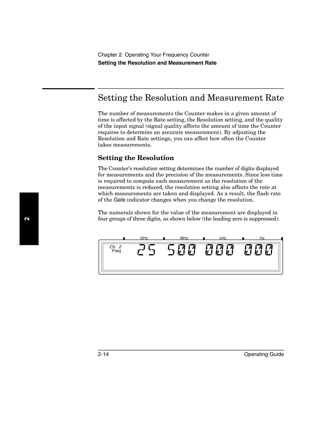 Agilent Technologies 53151A, 53152A, 53150A manual Setting the Resolution and Measurement Rate 