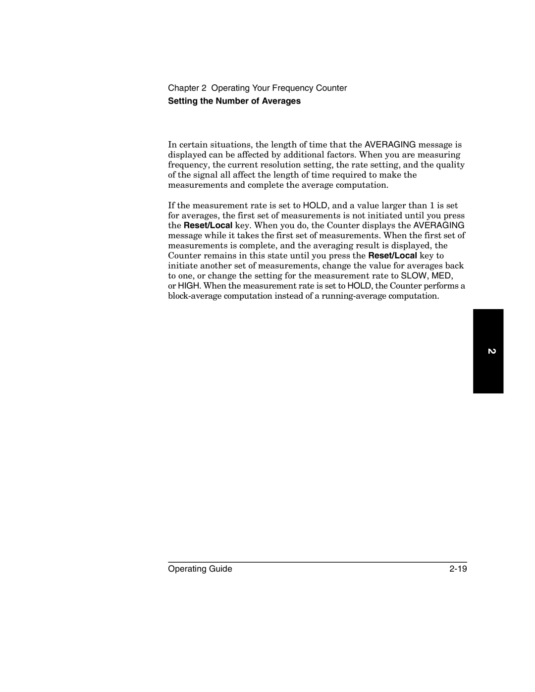 Agilent Technologies 53150A, 53152A, 53151A manual Setting the Number of Averages 