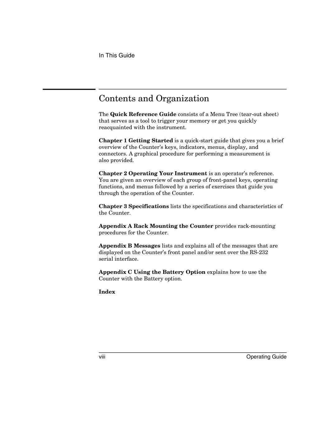 Agilent Technologies 53151A, 53152A, 53150A manual Contents and Organization 