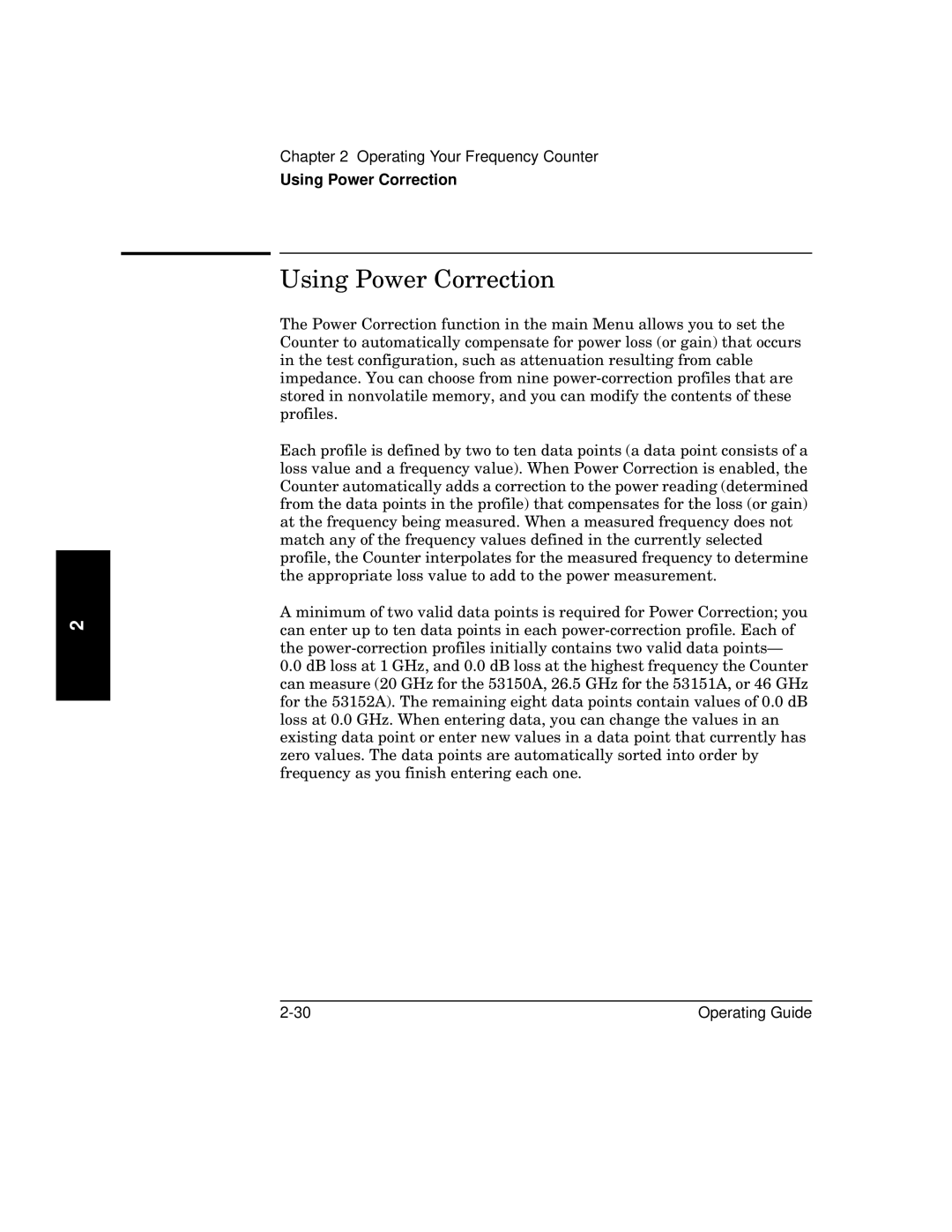 Agilent Technologies 53152A, 53150A, 53151A manual Using Power Correction 