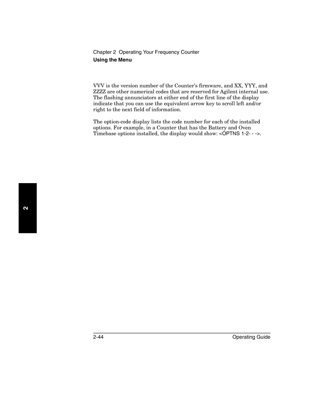 Agilent Technologies 53151A, 53152A, 53150A manual Using the Menu 