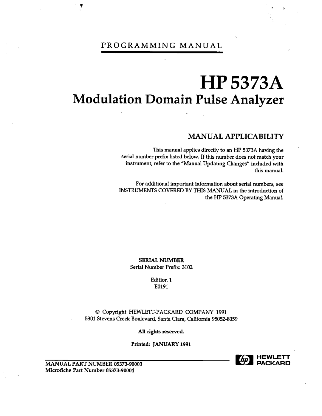 Agilent Technologies 5373A manual 