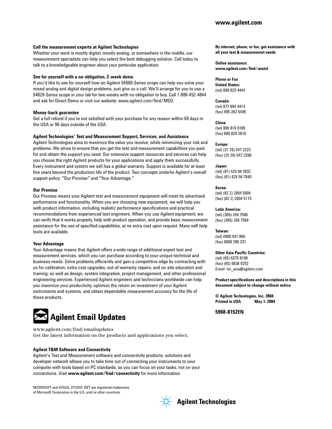 Agilent Technologies 54600-Series manual 5968-8152EN 