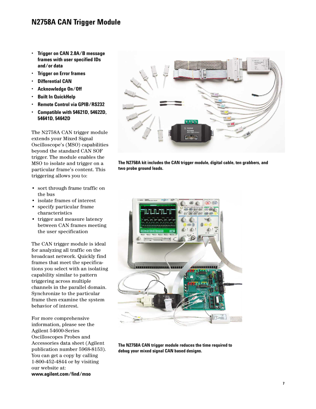 Agilent Technologies 54600-Series manual N2758A can Trigger Module 