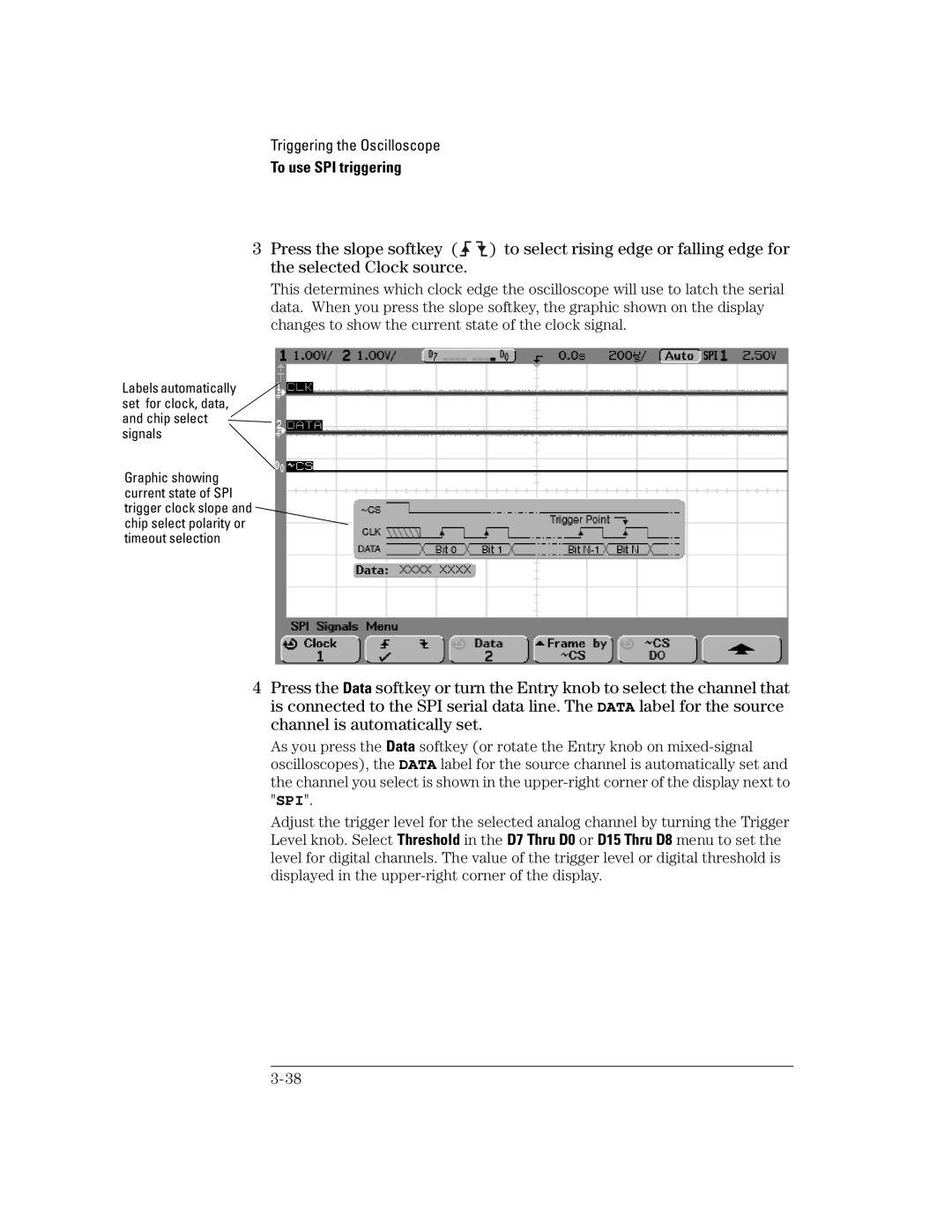 Agilent Technologies 22A, 54621D, 24A, 42A, 54621A, 41A manual To use SPI triggering 