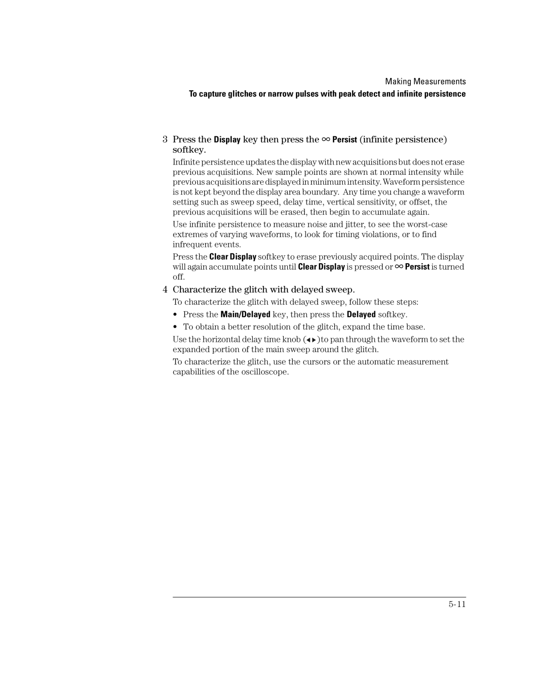 Agilent Technologies 41A, 54621D, 24A, 42A, 54621A, 22A manual Characterize the glitch with delayed sweep 