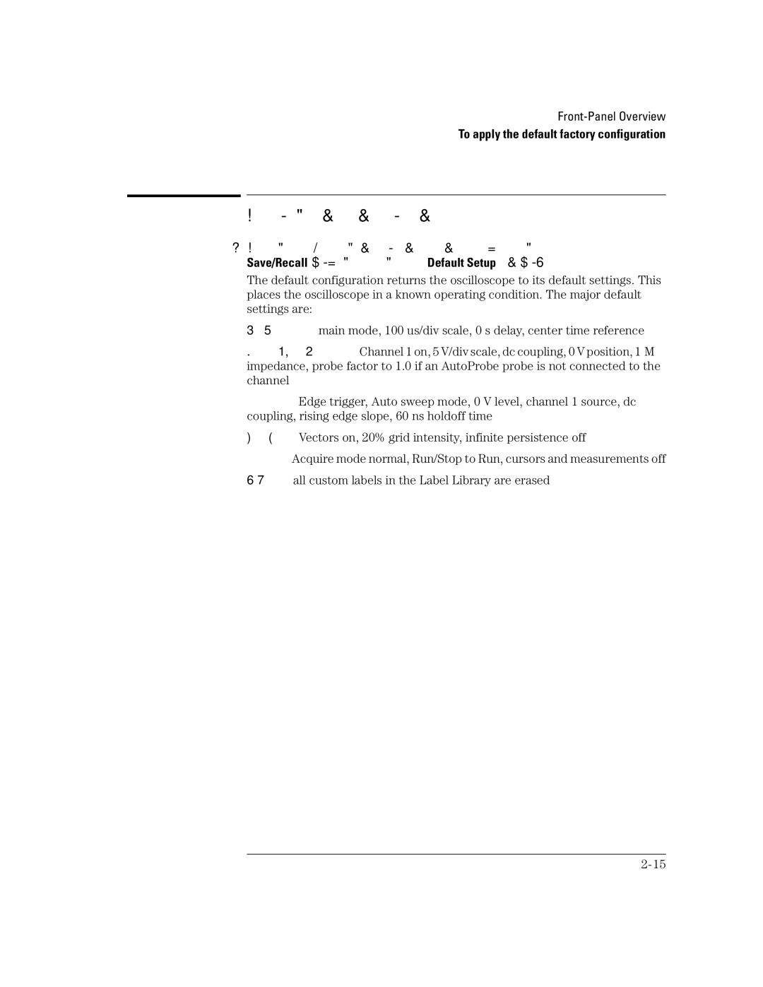 Agilent Technologies 41A, 54621D, 24A, 42A, 54621A, 22A manual To apply the default factory configuration 