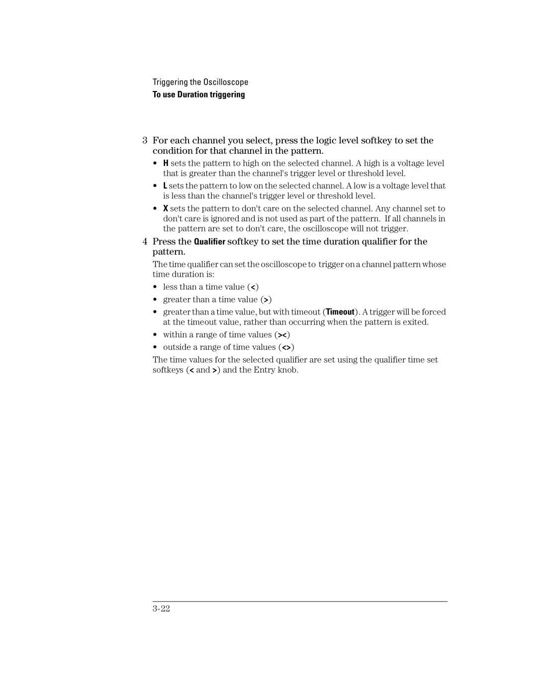 Agilent Technologies 54621D, 24A, 42A, 54621A, 22A, 41A manual To use Duration triggering 