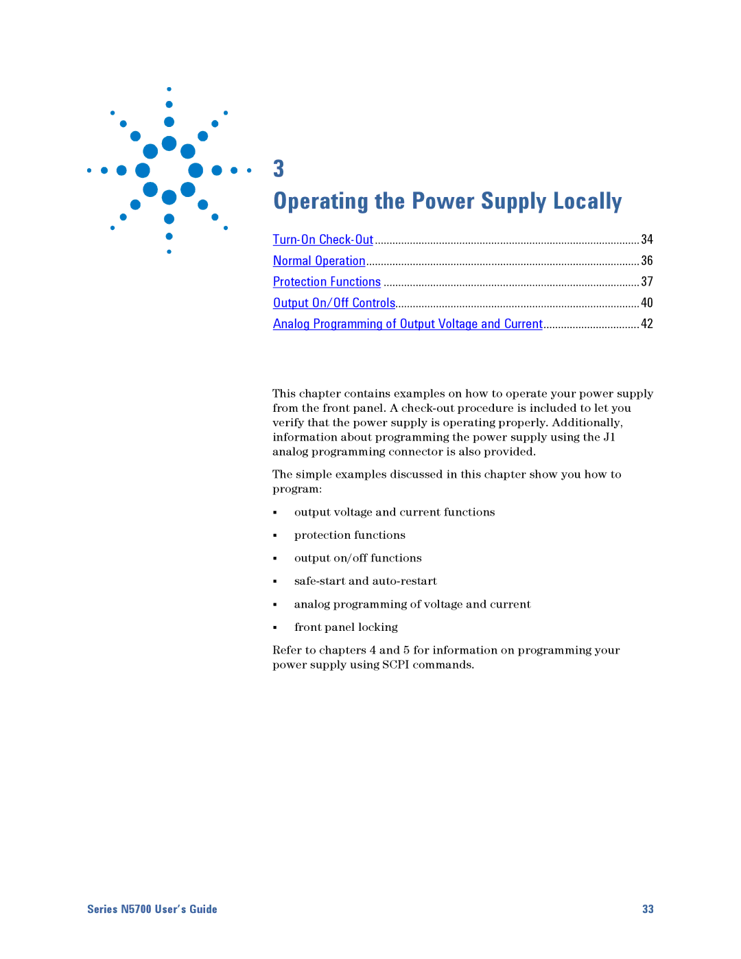 Agilent Technologies 5747A, 5752A, 5744A, 5743A, 5748A, 5741A, 5746A, 5751A, 5742A, 5745A, 5749A Operating the Power Supply Locally 