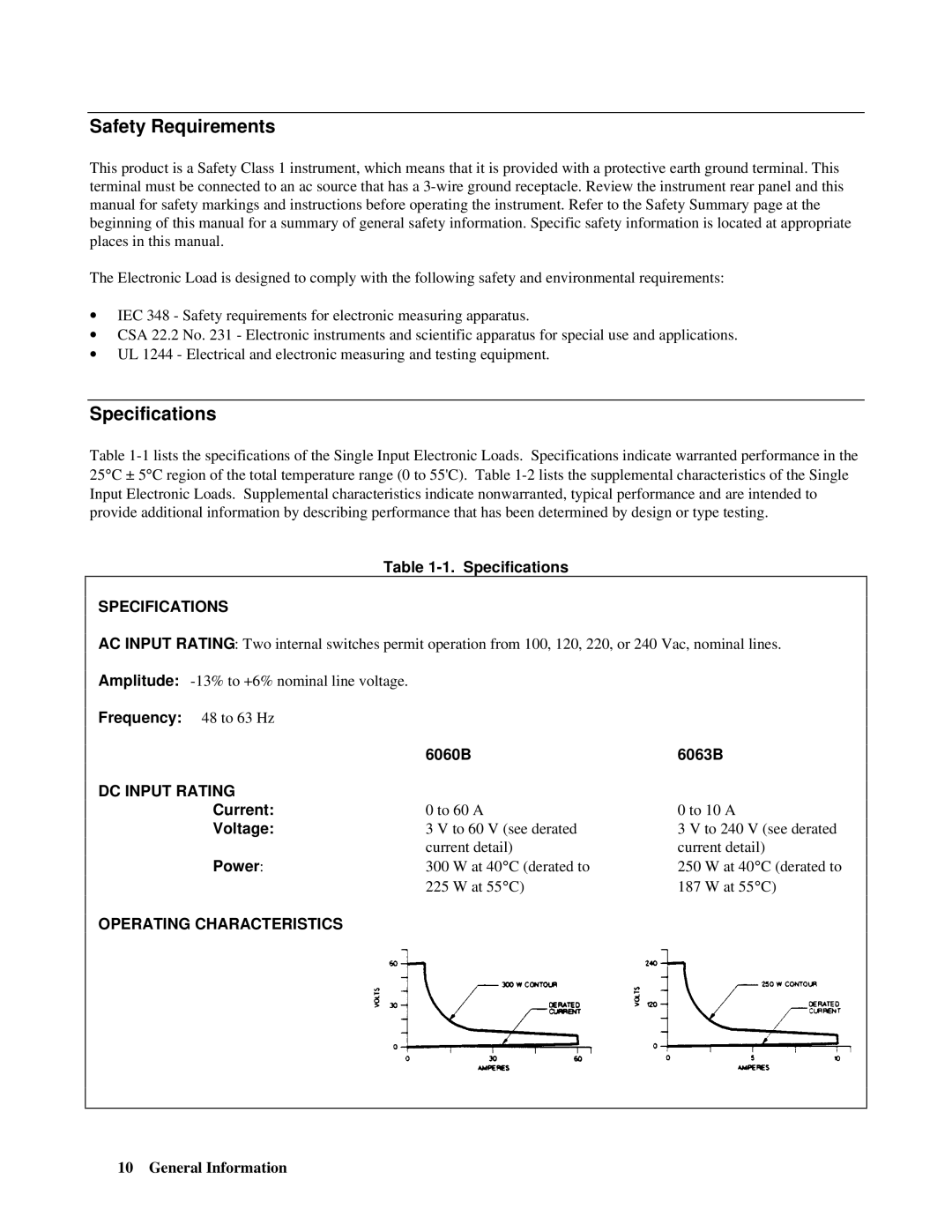 Agilent Technologies 5951-2826, 5951-2827 manual Safety Requirements, Specifications 