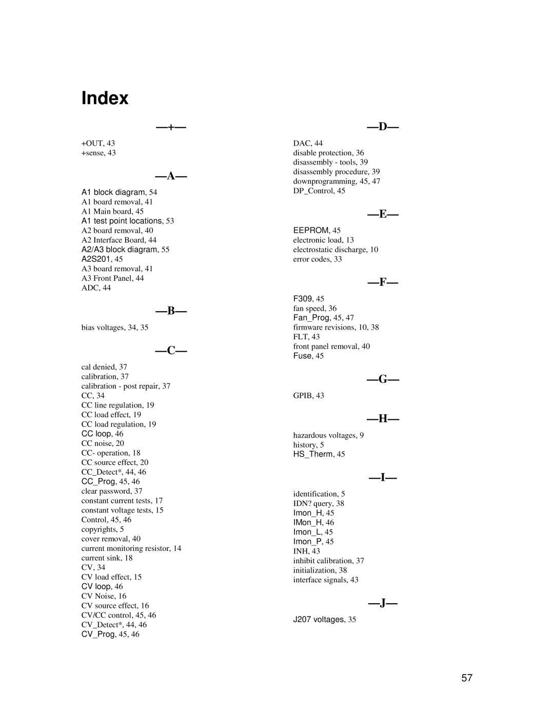 Agilent Technologies 5962-8200 service manual Index 